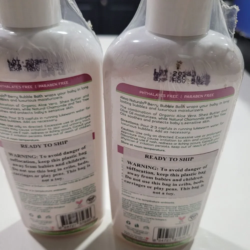 Aleva Naturals Berry Bubble Bath For Babies and Toddlers Set Of 2 Sealed HB10